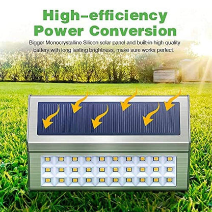 30 LED Solar Step Lights Outdoor【6 Pack】Stainless Steel Bright Solar Deck And Stairs Lights - Outdoor Solar Outlet