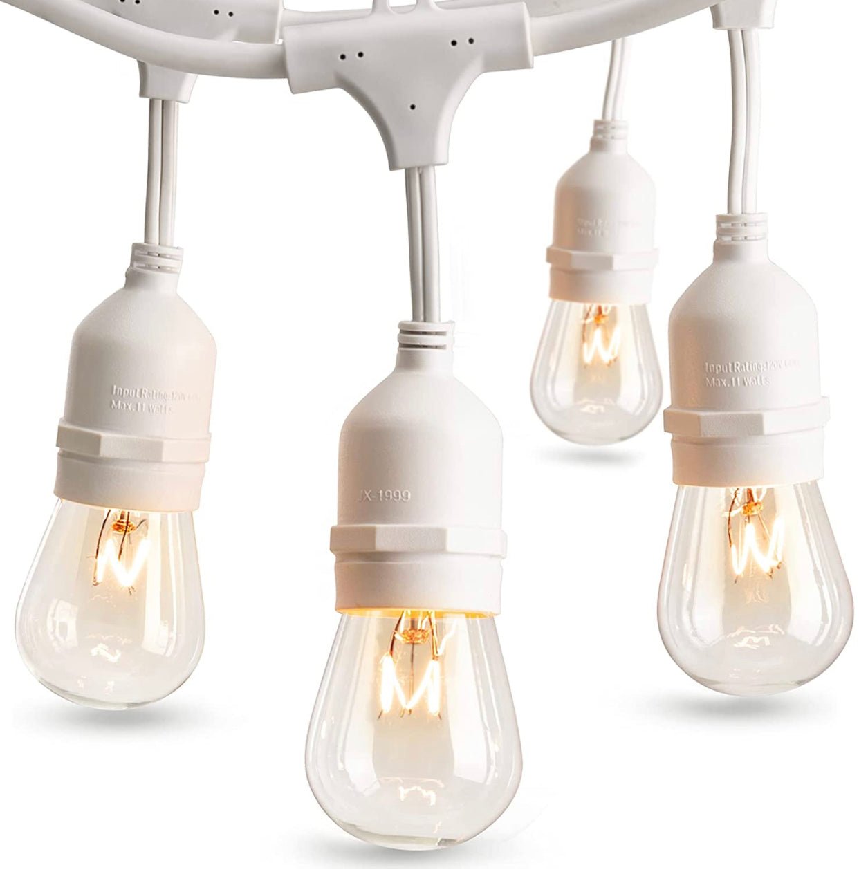 48 Ft Plug-In LED Outdoor String Lights Waterproof- Hanging, Dimmable 2W Vintage Edison Bulbs - Outdoor Solar Outlet