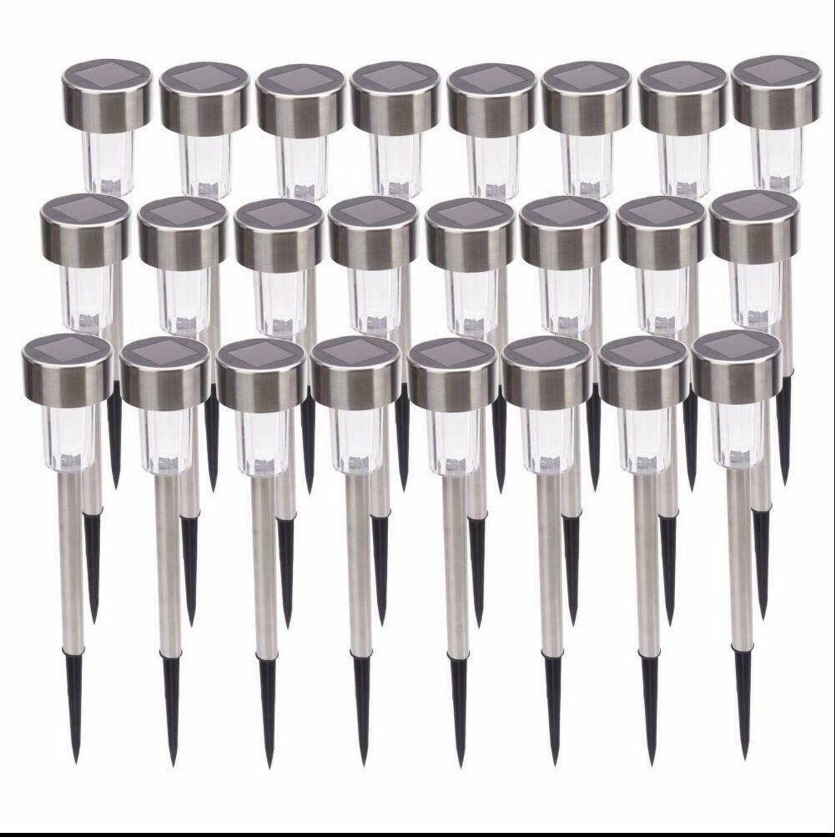 48 Pack Outdoor Stainless Steel Led Solar Power Light Lawn Garden Landscape Pathway - Outdoor Solar Outlet