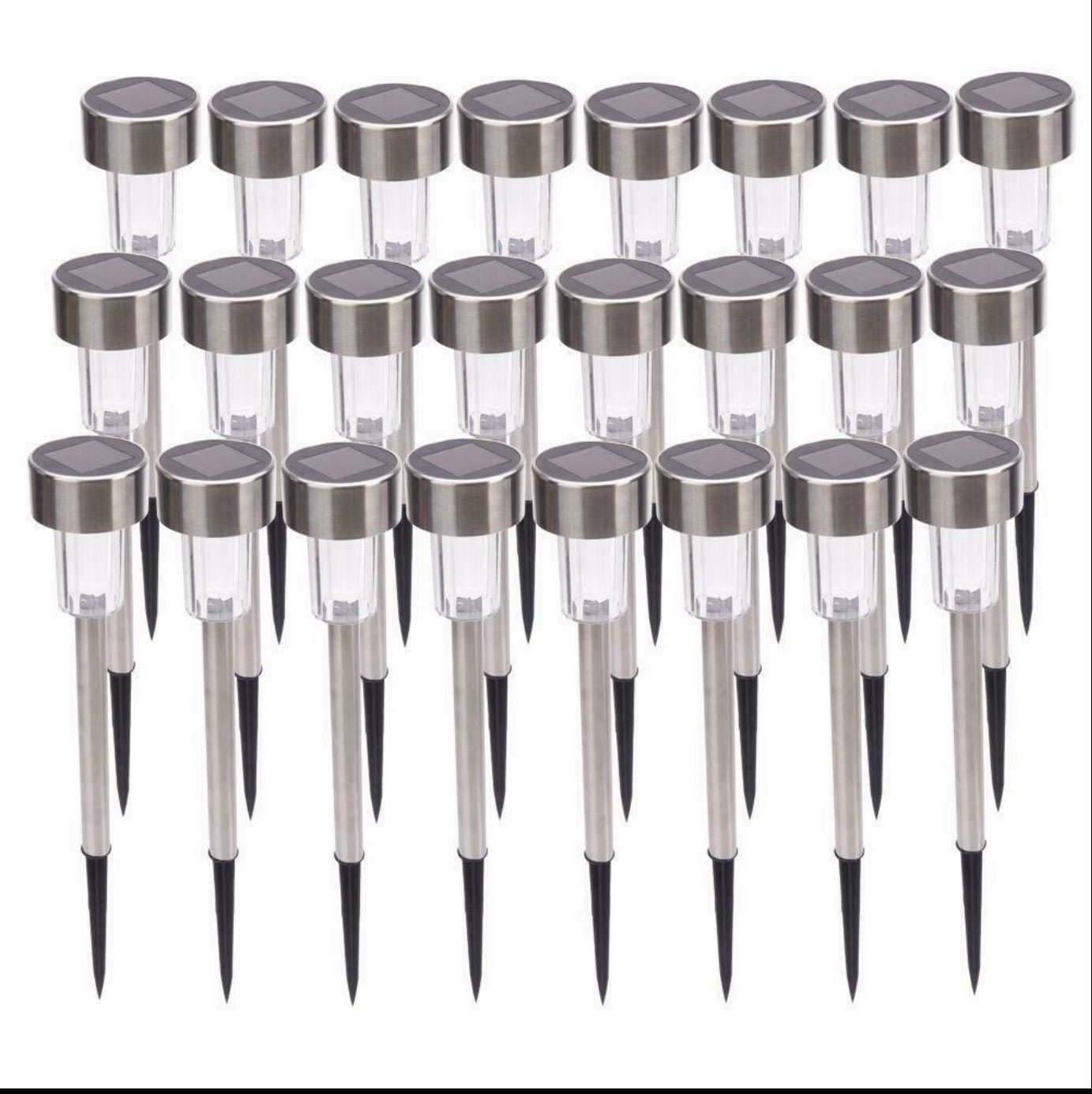 48 Pack Outdoor Stainless Steel Led Solar Power Light Lawn Garden Landscape Pathway - Outdoor Solar Outlet