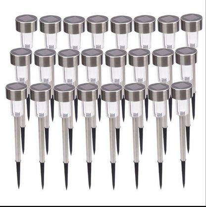 48 Pack Outdoor Stainless Steel Led Solar Power Light Lawn Garden Landscape Pathway - Outdoor Solar Outlet