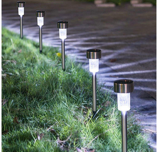 48 Pack Outdoor Stainless Steel Led Solar Power Light Lawn Garden Landscape Pathway - Outdoor Solar Outlet