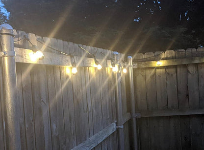 48Ft Plug-In Ambience Pro - Anti Glare, Beautiful Gold Tip Outdoor String Lights Dimmable LED Bulbs - 48 Ft - Outdoor Solar Outlet