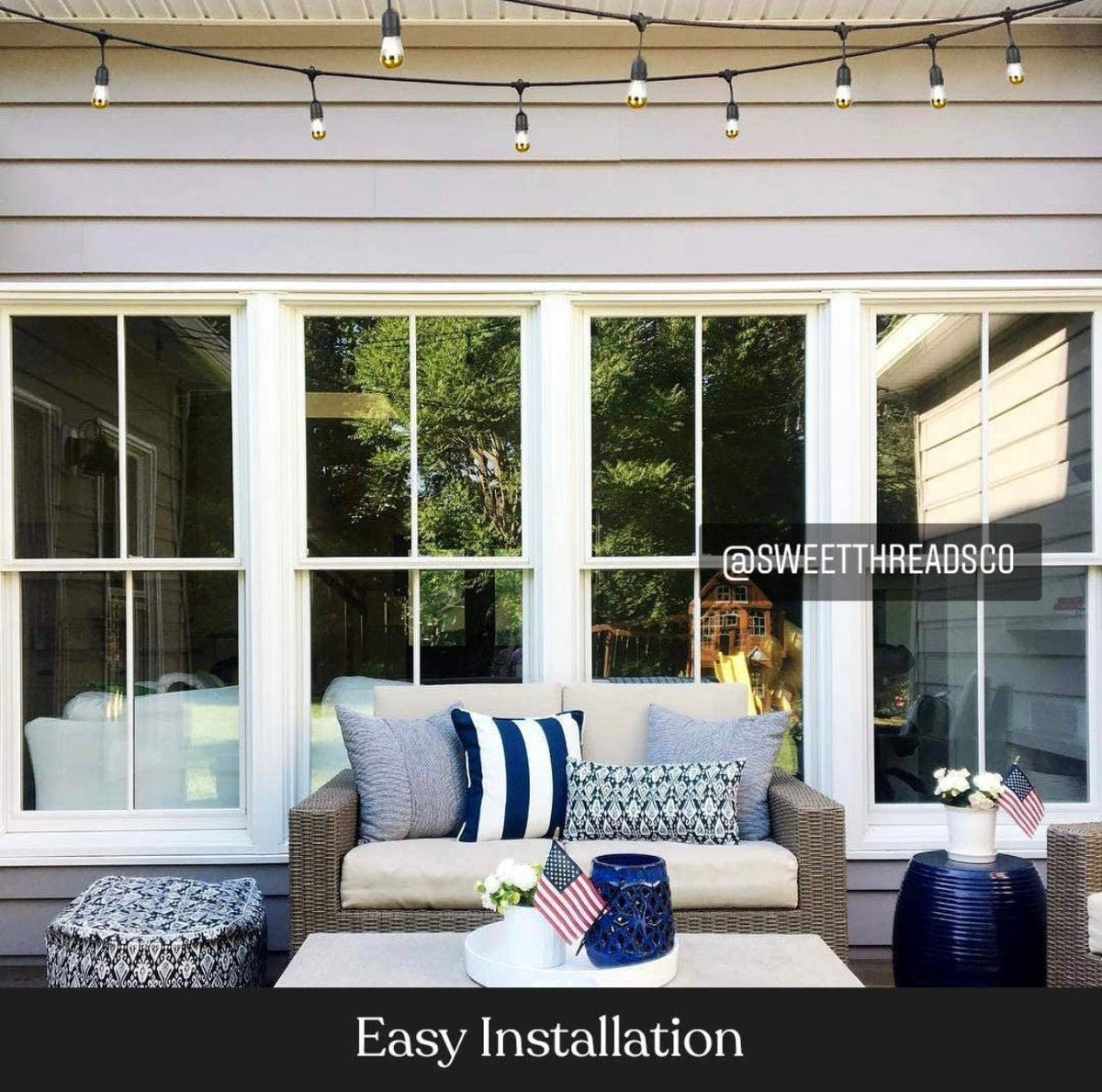 48Ft Plug-In Ambience Pro - Anti Glare, Beautiful Gold Tip Outdoor String Lights Dimmable LED Bulbs - 48 Ft - Outdoor Solar Outlet