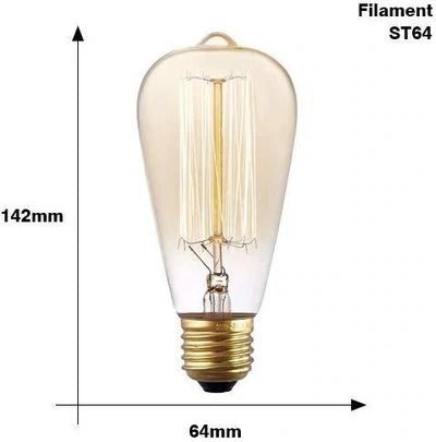48Ft Pro Vintage Edition Plug-In Outdoor Heavy Quality 40W Commercial String Lights-15 Bulbs - Outdoor Solar Outlet