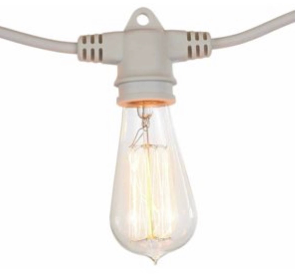 48Ft Pro Vintage Edition Plug-In Outdoor Heavy Quality 40W Commercial String Lights-15 Bulbs - Outdoor Solar Outlet