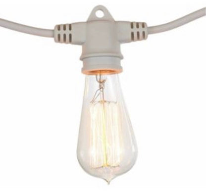 48Ft Pro Vintage Edition Plug-In Outdoor Heavy Quality 40W Commercial String Lights-15 Bulbs - Outdoor Solar Outlet