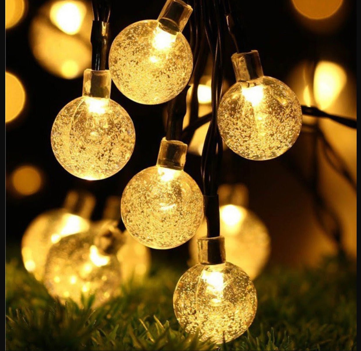 50 LED Solar Lamp Crystal Ball Globe Bulbs Waterproof -27Ft - Outdoor Solar Outlet