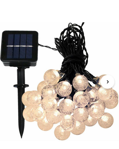 50 LED Solar Lamp Crystal Ball Globe Bulbs Waterproof -27Ft - Outdoor Solar Outlet