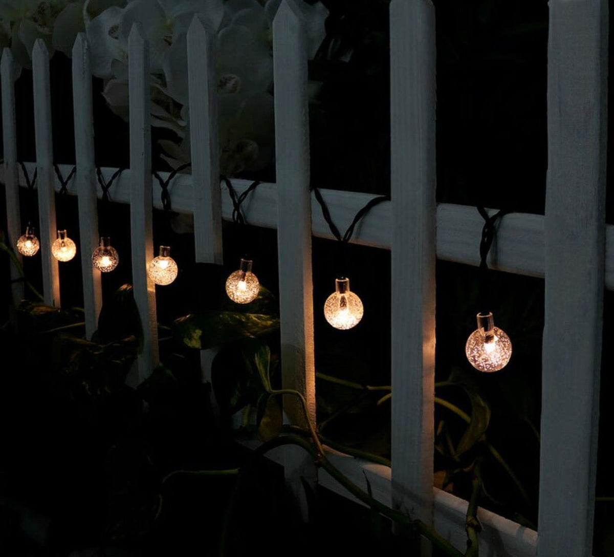 50 LED Solar Lamp Crystal Ball Globe Bulbs Waterproof -27Ft - Outdoor Solar Outlet