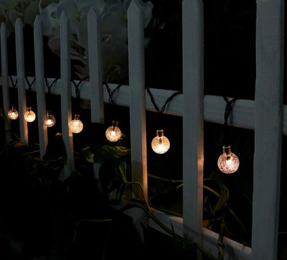 50 LED Solar Lamp Crystal Ball Globe Bulbs Waterproof -27Ft - Outdoor Solar Outlet