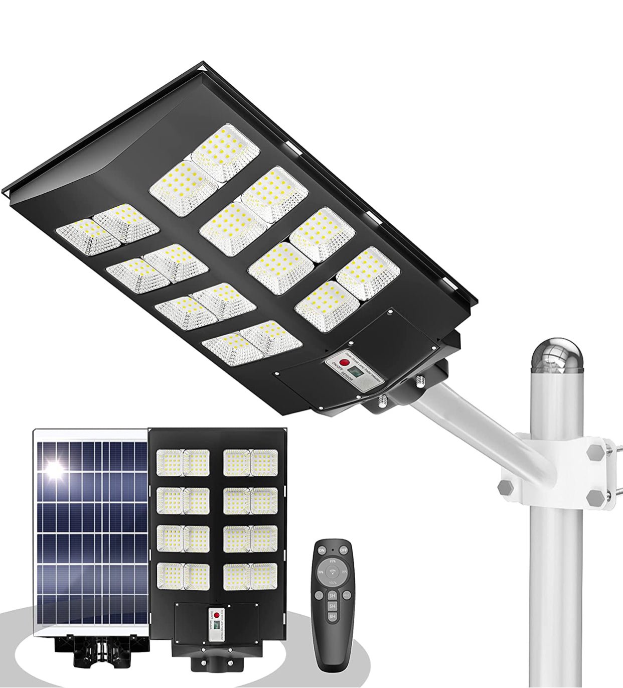 6800W Commercial Solar Street Lights Dusk to Dawn , Motion Sensor, 75000LM for Street with Remote Control - Outdoor Solar Outlet