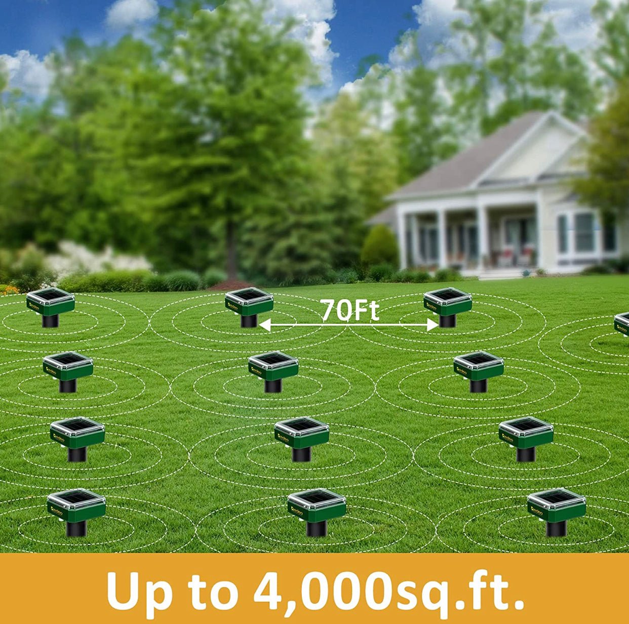 8 Pack Mole Repellent Solar Sonic Groundhog Repeller Gopher Deterrent Vole - Outdoor Solar Outlet