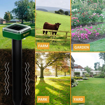 8 Pack Mole Repellent Solar Sonic Groundhog Repeller Gopher Deterrent Vole - Outdoor Solar Outlet