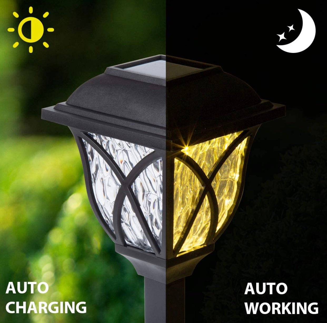 8 Pack Solar LED Lights,Large Rotating Outdoor Pathway Up To 10 Lumen - Outdoor Solar Outlet