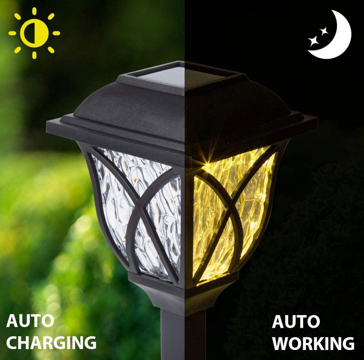 8 Pack Solar LED Lights,Large Rotating Outdoor Pathway Up To 10 Lumen - Outdoor Solar Outlet