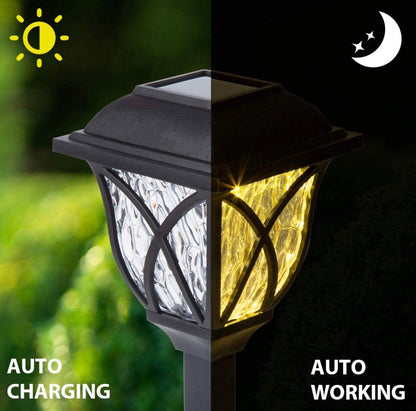 8 Pack Solar LED Lights,Large Rotating Outdoor Pathway Up To 10 Lumen - Outdoor Solar Outlet