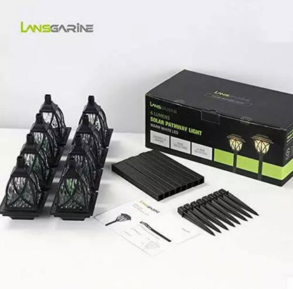 8 Pack Solar LED Lights,Large Rotating Outdoor Pathway Up To 10 Lumen - Outdoor Solar Outlet
