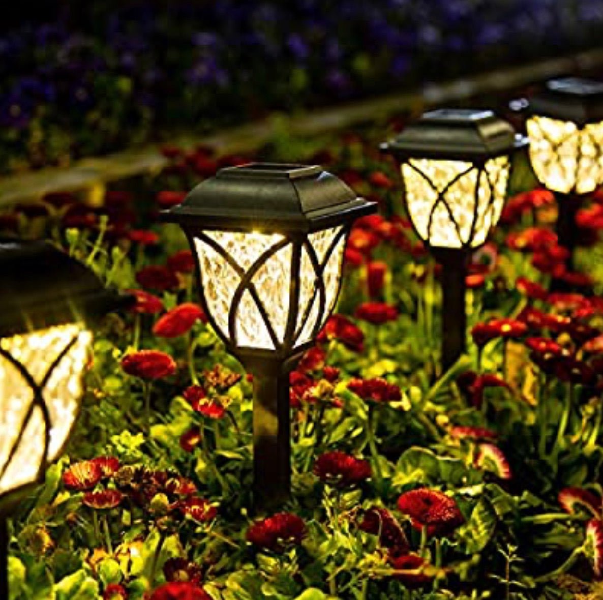 8 Pack Solar LED Lights,Large Rotating Outdoor Pathway Up To 10 Lumen - Outdoor Solar Outlet