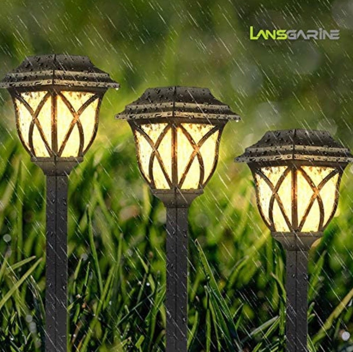 8 Pack Solar LED Lights,Large Rotating Outdoor Pathway Up To 10 Lumen - Outdoor Solar Outlet