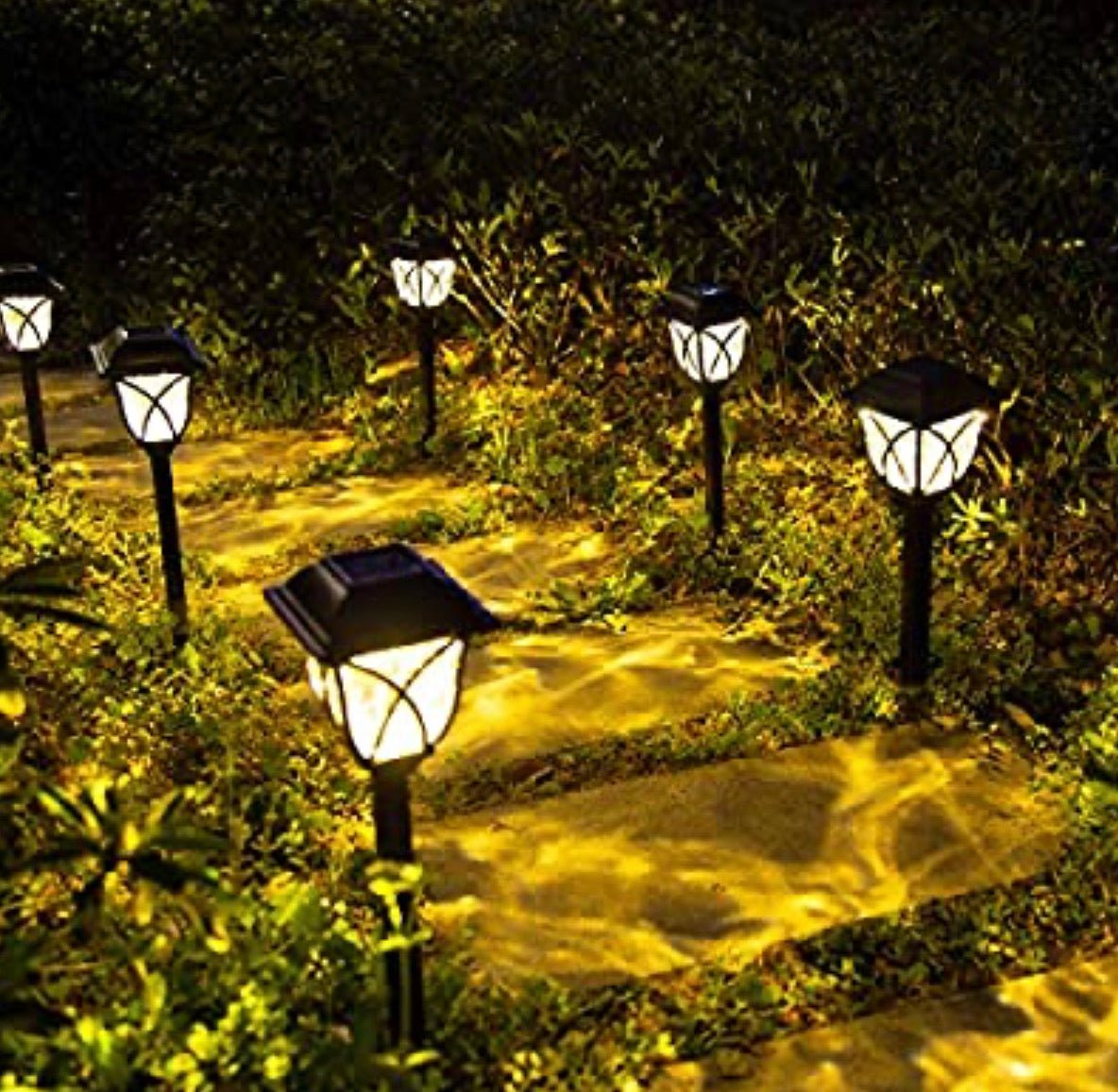 8 Pack Solar LED Lights,Large Rotating Outdoor Pathway Up To 10 Lumen - Outdoor Solar Outlet