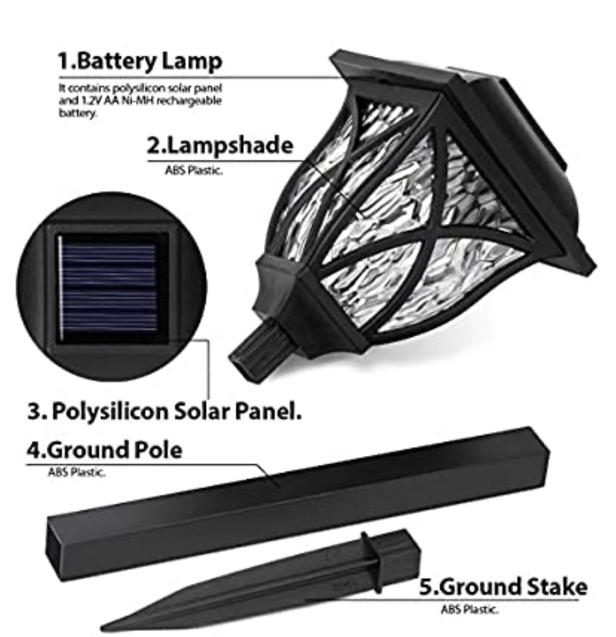 8 Pack Solar LED Lights,Large Rotating Outdoor Pathway Up To 10 Lumen - Outdoor Solar Outlet