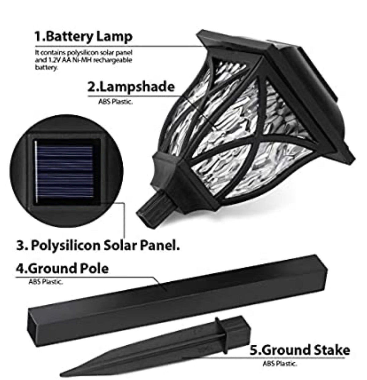 8 Pack Solar LED Lights,Large Rotating Outdoor Pathway Up To 10 Lumen - Outdoor Solar Outlet