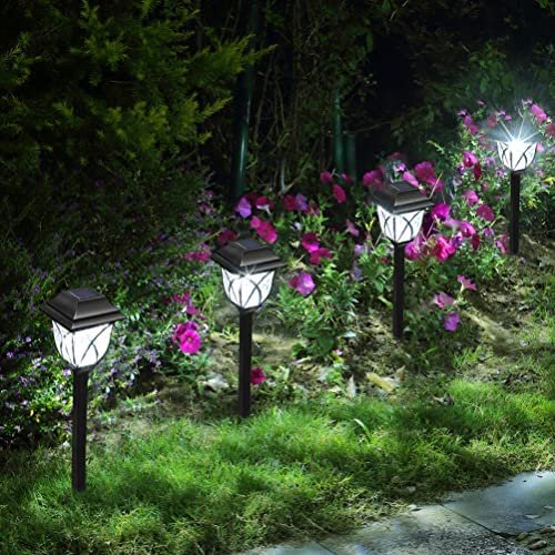 8 Pack Solar LED Lights,Large Rotating Outdoor Pathway Up To 10 Lumen - Outdoor Solar Outlet
