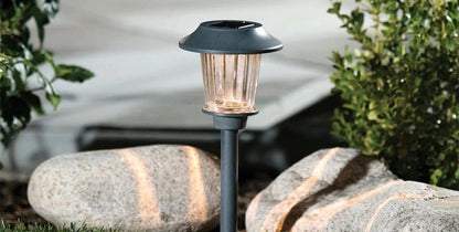 8 Pack Solar Pathway LED Lights Outdoor Color Changing -Stainless Steel - Outdoor Solar Outlet