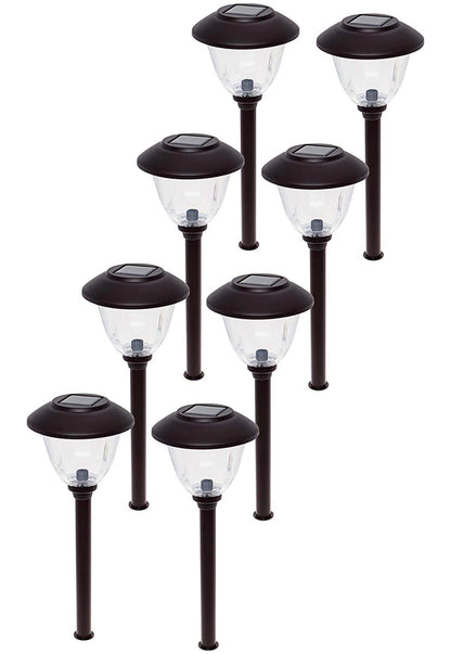 New-Led- Energizer-10-Pack-Solar-Pathway-Lights-Outdoor-Stainless-Steel-Black