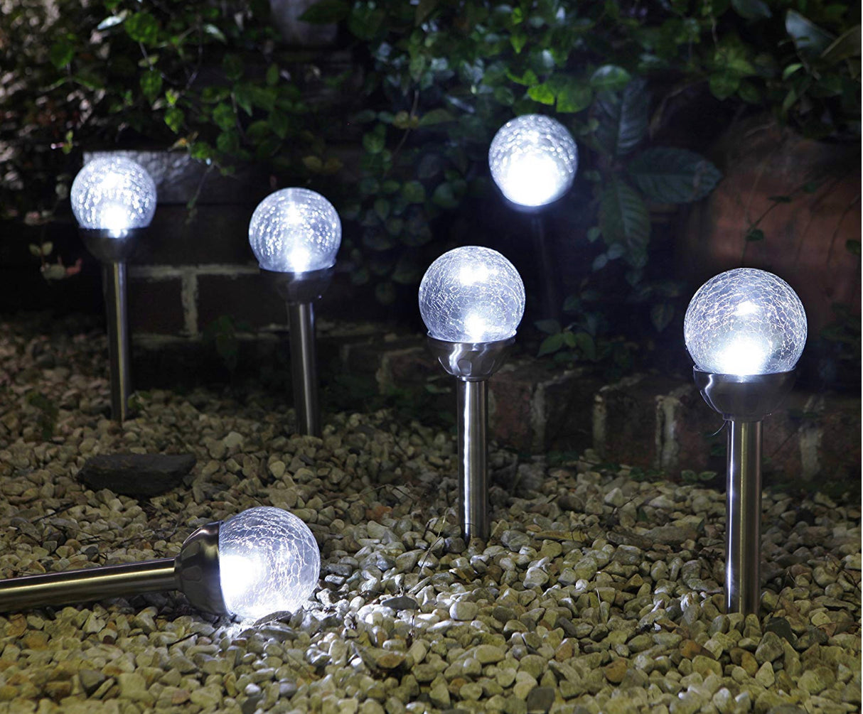 Berkley-Jensen-Steel-Solar-Crackle-Glass-Ball-Pathway-LED-Lights-Night-View