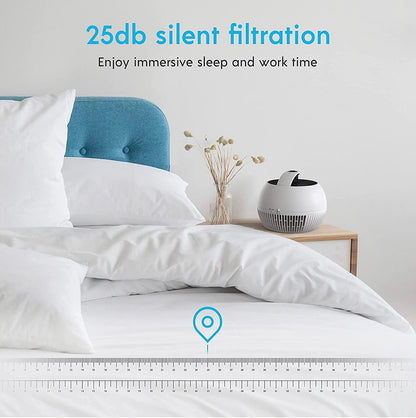 Air Purifier for Allergies, Air Choice True HEPA Filter Air Purifier, Remove 99.97% of Dust Smoke,Portable and 25dB Quiet Air Purifier - Outdoor Solar Outlet