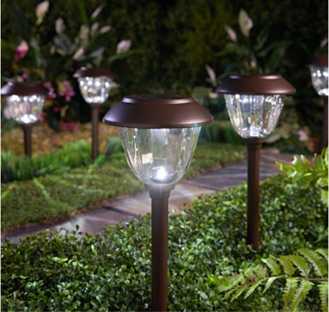 Alpan 10 Pack Solar Pathway LED Lights Outdoor-Stainless Steel 15 Lumen( Bronze ) - Outdoor Solar Outlet