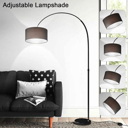 Arc Floor Lamp Modern Standing Lamp for Living Room Dimmable 74” Tall - Outdoor Solar Outlet