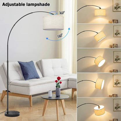 Arc Floor Lamp Modern Standing Lamp for Living Room Dimmable 74” Tall - Outdoor Solar Outlet