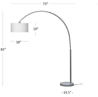 Arc Floor Lamp with Unique Hanging Drum - Arching Over The Couch - Outdoor Solar Outlet