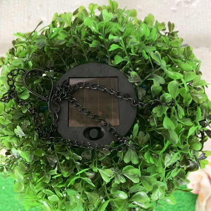 Artificial Topiary Grass Ball with Solar Lights, includes hook - Outdoor Solar Outlet