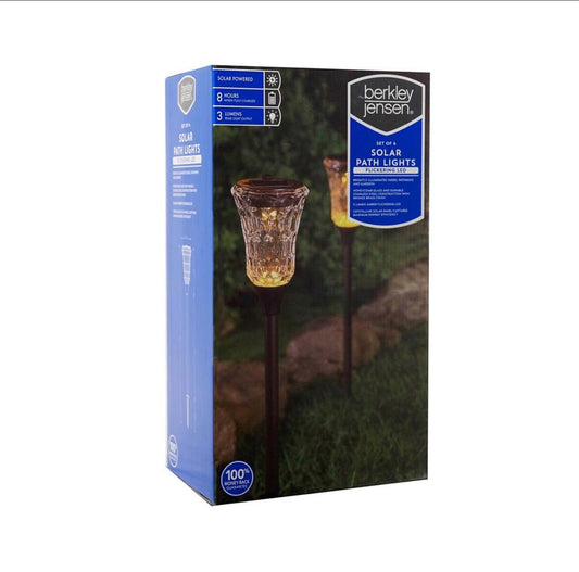 Berkley Jensen 5-Lumen Flickering Path Lights, 2 pk. - Bronze - Outdoor Solar Outlet