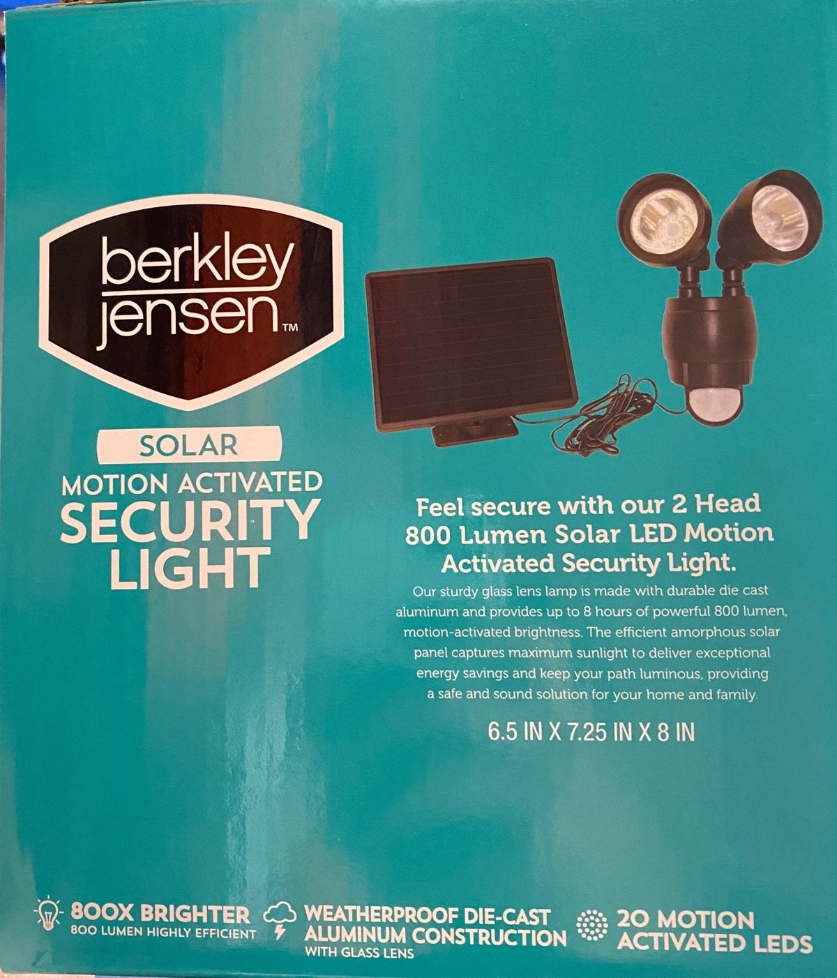 Berkley Jensen 800-Lumen Solar Security Light - Outdoor Solar Outlet