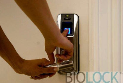 BIOLOCK 333 Biometric Fingerprint Entry Lever Door Lock - Outdoor Solar Outlet