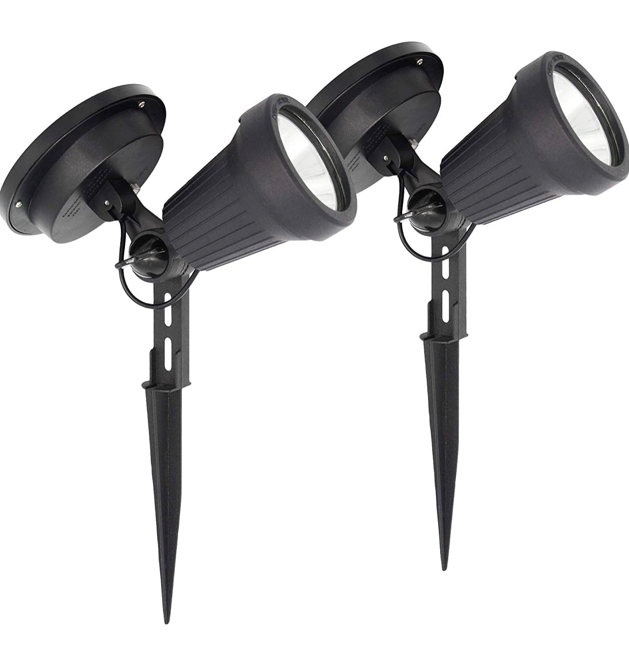 Davinci Solar Spotlights - Premium Aluminum Outdoor Spot Light for Landscape Wall, or Garden Lighting - Bright Warm White LED, Solar Powered, Wireless (2 pack) - Outdoor Solar Outlet