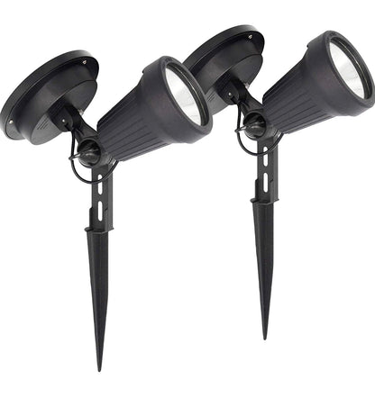 Davinci Solar Spotlights - Premium Aluminum Outdoor Spot Light for Landscape Wall, or Garden Lighting - Bright Warm White LED, Solar Powered, Wireless (2 pack) - Outdoor Solar Outlet