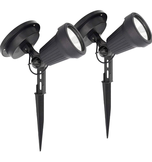 Davinci Solar Spotlights - Premium Aluminum Outdoor Spot Light for Landscape Wall, or Garden Lighting - Bright Warm White LED, Solar Powered, Wireless (2 pack) - Outdoor Solar Outlet