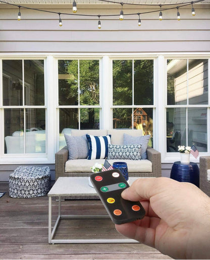 Dimmer with Remote for Our Ambience Pro LED String Lights - Commercial Grade Dimmer Rated at 150 Watts - Outdoor Solar Outlet