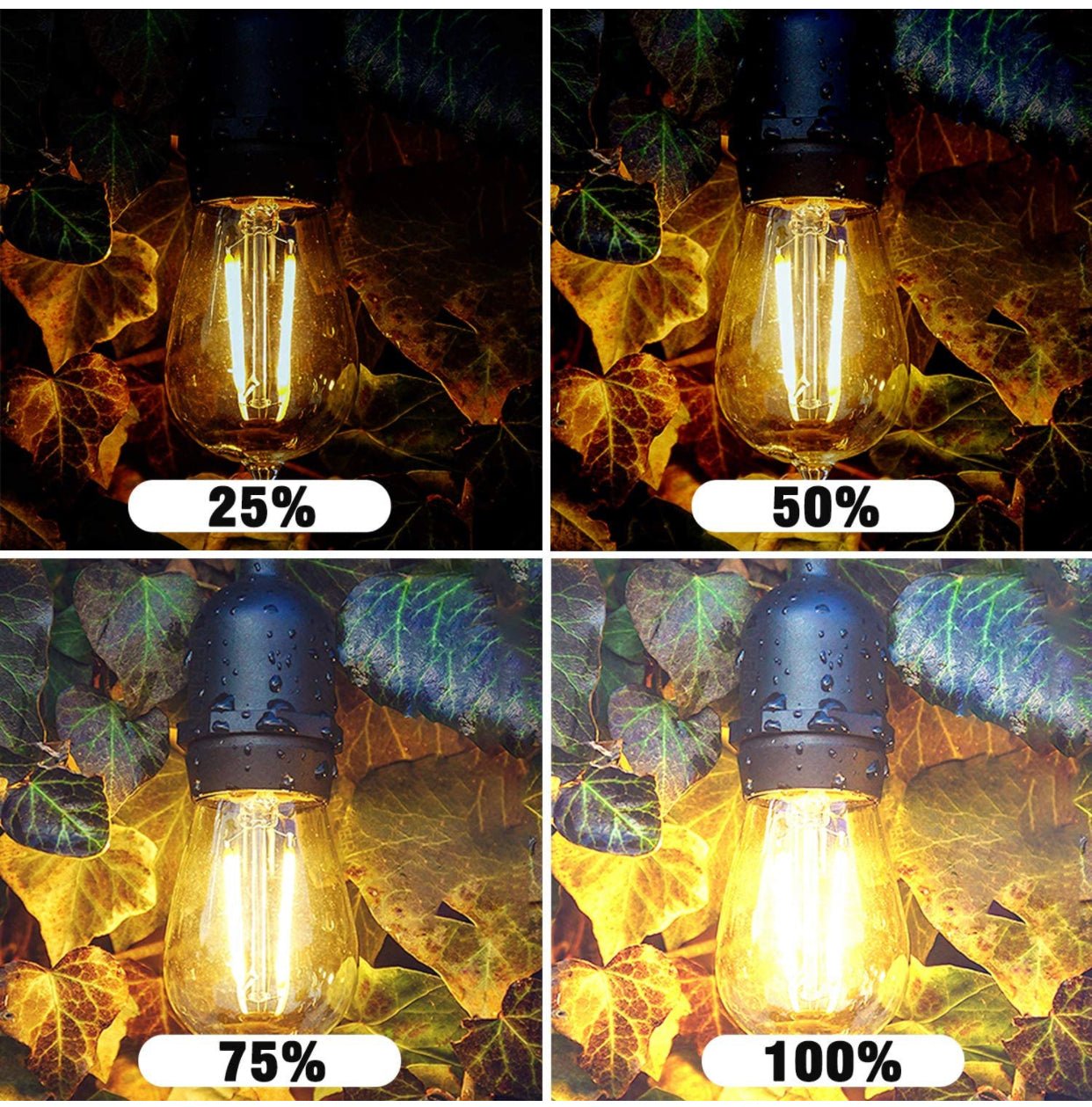 Dimmer with Remote for Our Ambience Pro LED String Lights - Commercial Grade Dimmer Rated at 150 Watts - Outdoor Solar Outlet