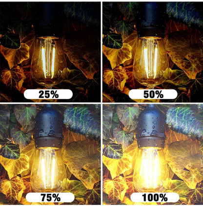 Dimmer with Remote for Our Ambience Pro LED String Lights - Commercial Grade Dimmer Rated at 150 Watts - Outdoor Solar Outlet