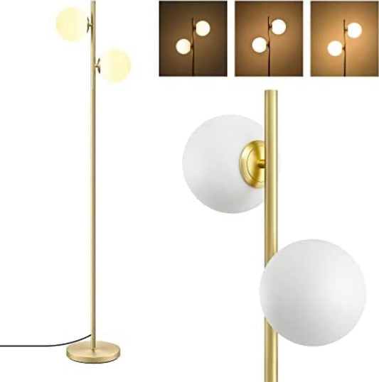 EDISHINE Modern Globe Floor Lamp, Dimmable Mid Century Floor Lamps - Outdoor Solar Outlet