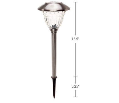 Energizer 10 Pack Solar LED Pathway Lights Outdoor-Stainless Steel - Outdoor Solar Outlet