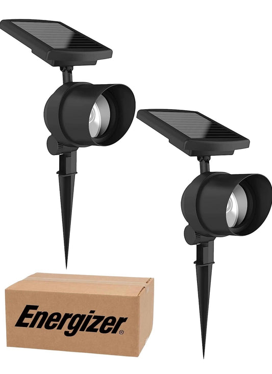 Energizer 2 Pack Spot Light Solar 45-Lumen Metal Outdoor Waterproof LED Landscape - Outdoor Solar Outlet