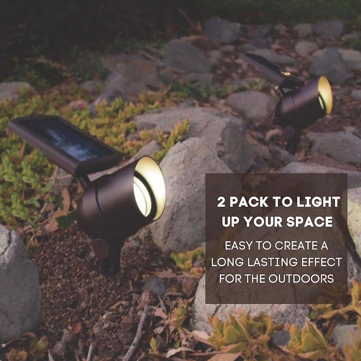 Energizer 2 Pack Spot Light Solar 45-Lumen Metal Outdoor Waterproof LED Landscape - Outdoor Solar Outlet